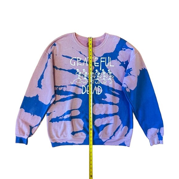 Grateful Dead Dancing Skeletons Tie-Dye Crewneck Sweatshirt Pink Blue XL - Picture 5 of 9